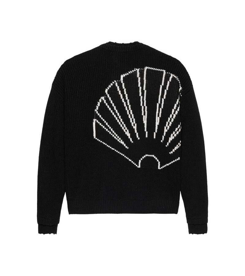 NASA Logo Knit Raw Edge Black White