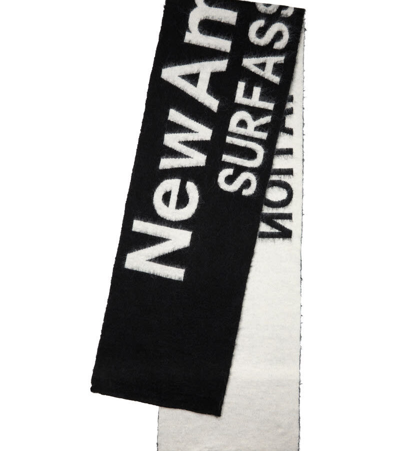 NASA Fuzzy Name Scarf Black White