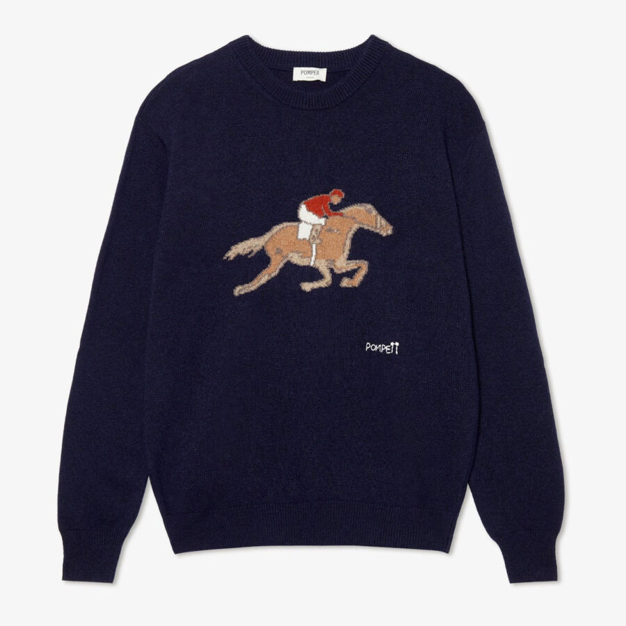 POMPEII Equestrian Navy Knit Sweater