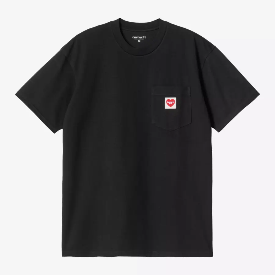 CARHARTT WIP Pocket Heart T-Shirt Black Red