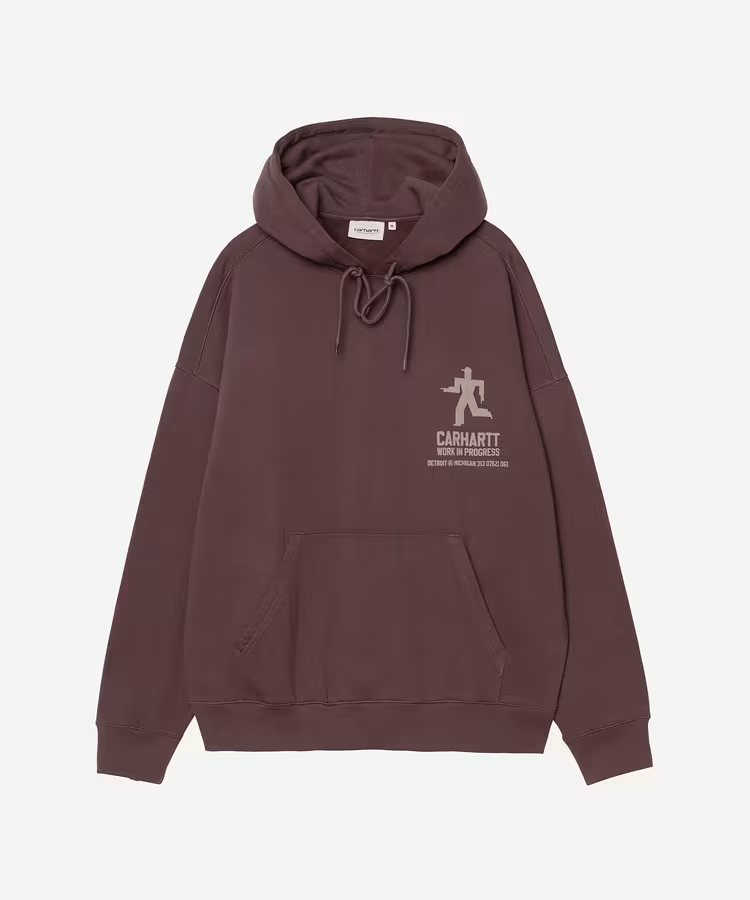 CARHARTT WIP Hooded Distance Sweatshirt Palisander Stone Dyed