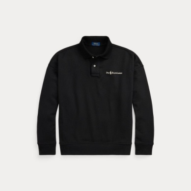 POLO RALPH LAUREN Relaxed Fit Logo Collared Sweatshirt Black