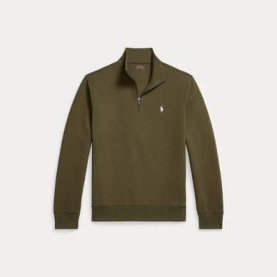 POLO RALPH LAUREN Double-Knit Quarter-Zip Pullover Olive