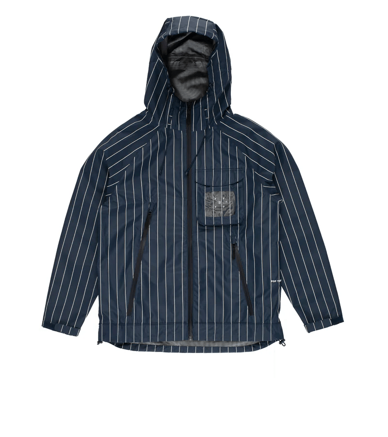 POP Trading Company Pinstripe Oracle Jacket Navy / White