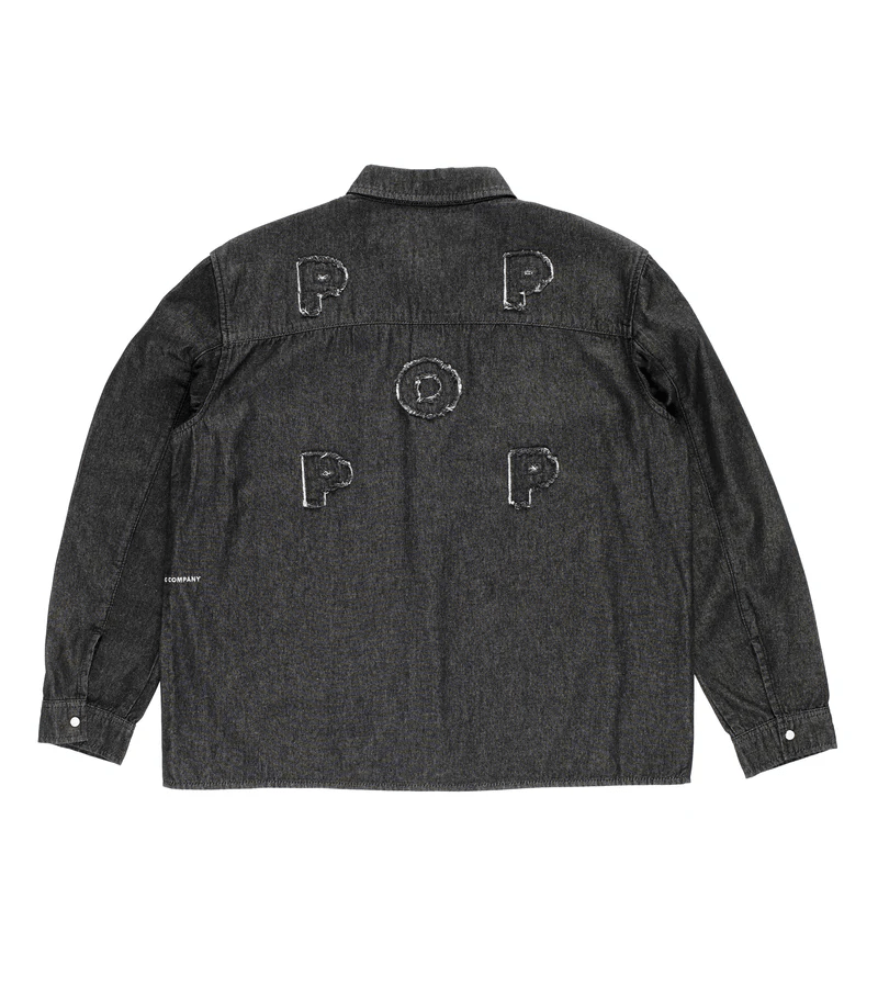 POP Trading Company Applique Logo Denim Shirt