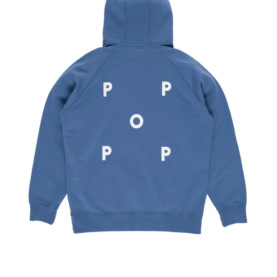 POP Trading Company Logo Hooded Sweat Dutch Blue