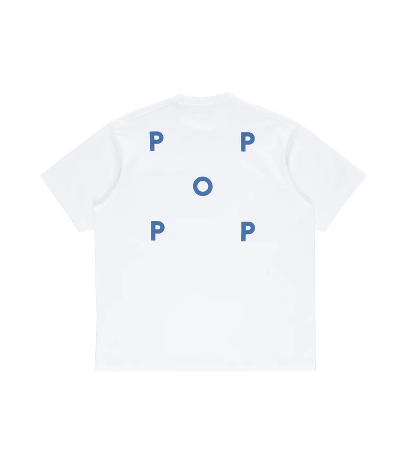 POP Trading Company Logo T-Shirt White / Dutch Blue