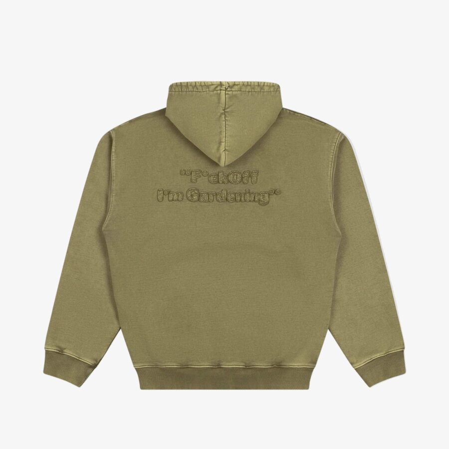 BRAM'S FRUIT Cut & Sew F*ck Off Hoodie Washed Olive