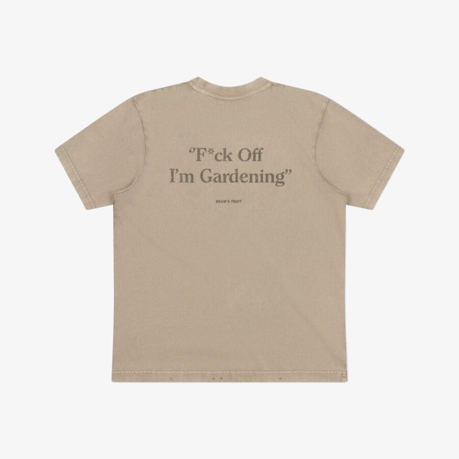 BRAM'S FRUIT Distressed F*Ck Off T-Shirt Washed Khaki