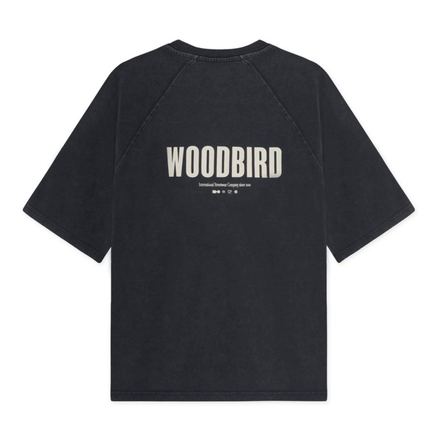 WOODBIRD Blake Washed Logo T-Shirt Black