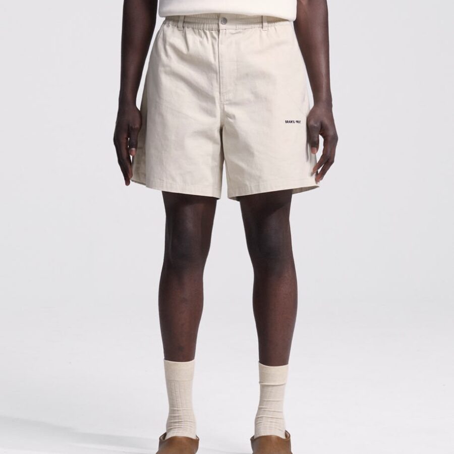 BRAM'S FRUIT Ripstop Text Logo Shorts Off White