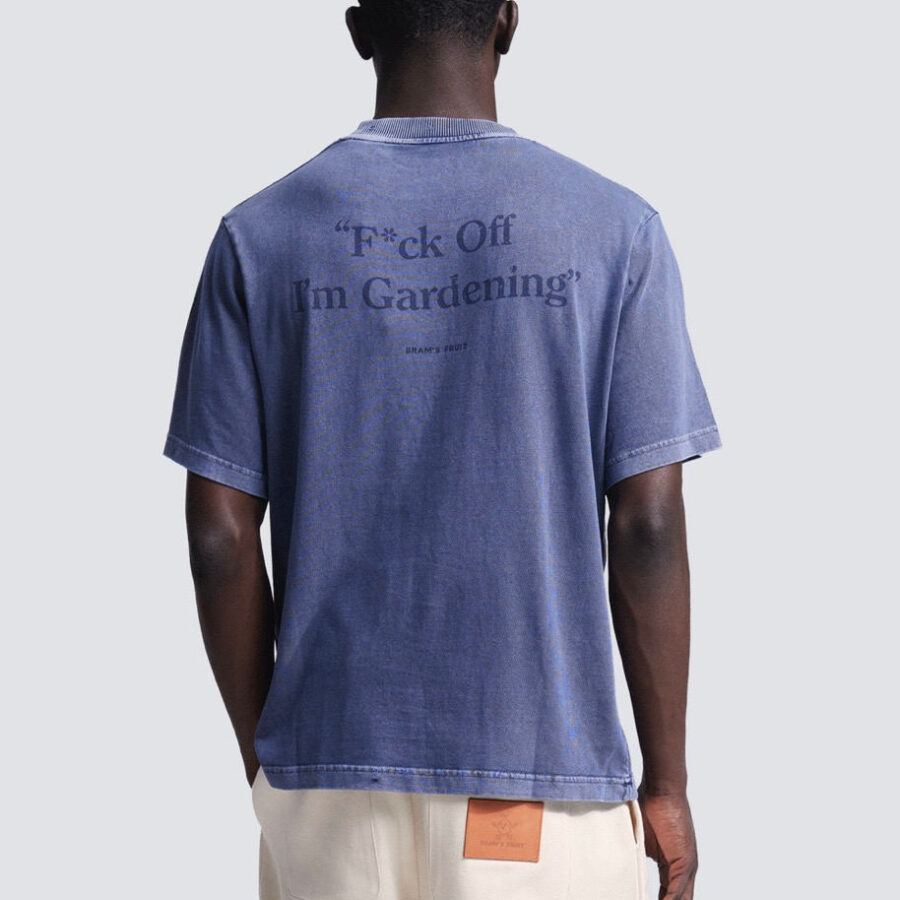 BRAM'S FRUIT F*ck off T-Shirt Distressed Washed Blue