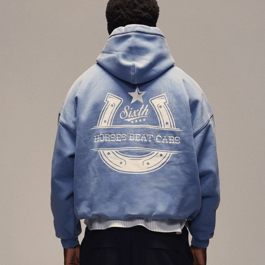 SIXTH BLOOM HOUSE Horseshoe Hoodie Blue