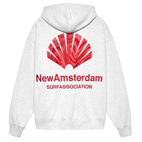 NEW AMSTERDAM SURF ASSOCIATION Logo Hoodie Ash/Poppy Red