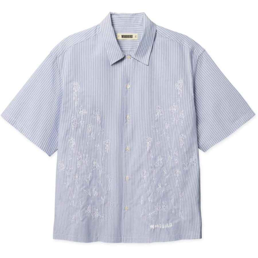 WOODBIRD Wang Ox Flower Shirt Light Blue