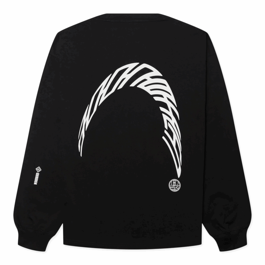 WOODBIRD Beam L/S Warp Tee Black