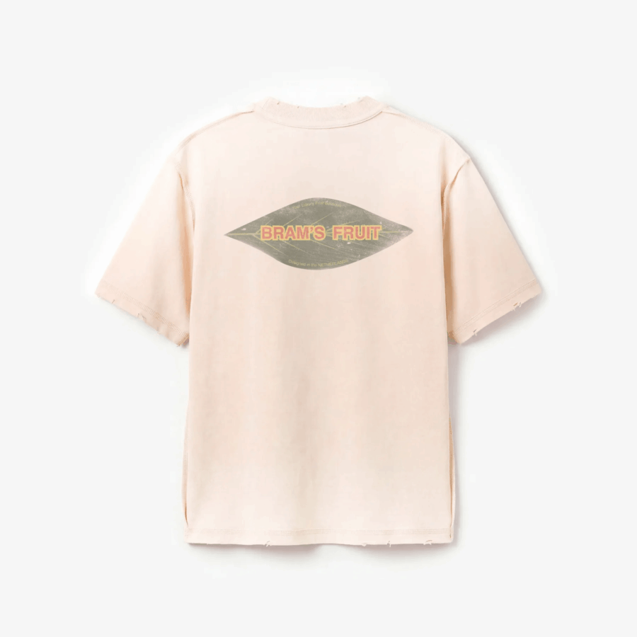 BRAM'S FRUIT Distressed Leaf T-Shirt Strawberry Milkshake